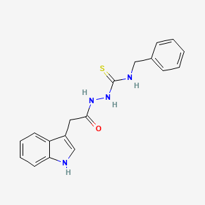 molecular formula C18H18N4OS B2478485 N-[(benzylcarbamothioyl)amino]-2-(1H-indol-3-yl)acetamide CAS No. 1022401-73-5