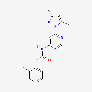 molecular formula C18H19N5O B2478489 N-(6-(3,5-dimethyl-1H-pyrazol-1-yl)pyrimidin-4-yl)-2-(o-tolyl)acetamide CAS No. 1428359-21-0