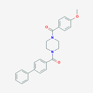 molecular formula C25H24N2O3 B247849 Biphenyl-4-yl{4-[(4-methoxyphenyl)carbonyl]piperazin-1-yl}methanone 