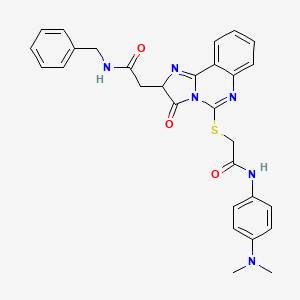 N-benzyl-2-[5-[2-[4-(dimethylamino)anilino]-2-oxoethyl]sulfanyl-3-oxo-2H-imidazo[1,2-c]quinazolin-2-yl]acetamide