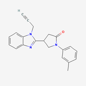 1-(3-Methylphenyl)-4-(1-prop-2-ynylbenzimidazol-2-yl)pyrrolidin-2-one