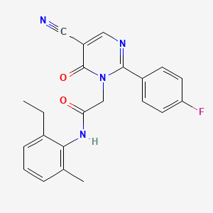2-(5-cyano-2-(4-fluorophenyl)-6-oxopyrimidin-1(6H)-yl)-N-(2-ethyl-6-methylphenyl)acetamide