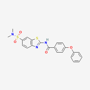 molecular formula C22H19N3O4S2 B2478529 N-[6-(dimethylsulfamoyl)-1,3-benzothiazol-2-yl]-4-phenoxybenzamide CAS No. 923146-93-4