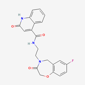 N-(2-(7-fluoro-3-oxo-2,3-dihydrobenzo[f][1,4]oxazepin-4(5H)-yl)ethyl)-2-hydroxyquinoline-4-carboxamide
