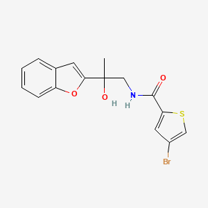 molecular formula C16H14BrNO3S B2478587 N-[2-(1-benzofuran-2-yl)-2-hydroxypropyl]-4-bromothiophene-2-carboxamide CAS No. 2034277-49-9