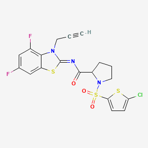 (E)-1-((5-chlorothiophen-2-yl)sulfonyl)-N-(4,6-difluoro-3-(prop-2-yn-1-yl)benzo[d]thiazol-2(3H)-ylidene)pyrrolidine-2-carboxamide