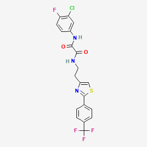 N1-(3-chloro-4-fluorophenyl)-N2-(2-(2-(4-(trifluoromethyl)phenyl)thiazol-4-yl)ethyl)oxalamide
