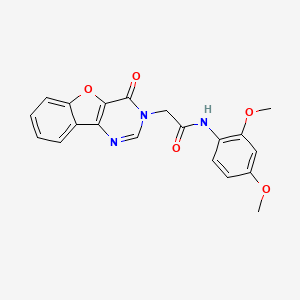 molecular formula C20H17N3O5 B2478642 N-(2,4-dimethoxyphenyl)-2-(4-oxobenzofuro[3,2-d]pyrimidin-3(4H)-yl)acetamide CAS No. 864923-09-1