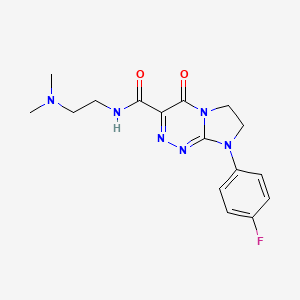 molecular formula C16H19FN6O2 B2478650 N-(2-(dimethylamino)ethyl)-8-(4-fluorophenyl)-4-oxo-4,6,7,8-tetrahydroimidazo[2,1-c][1,2,4]triazine-3-carboxamide CAS No. 946361-92-8
