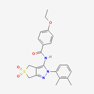 molecular formula C22H23N3O4S B2478671 N-[2-(2,3-dimethylphenyl)-5,5-dioxo-2H,4H,6H-5lambda6-thieno[3,4-c]pyrazol-3-yl]-4-ethoxybenzamide CAS No. 450338-76-8