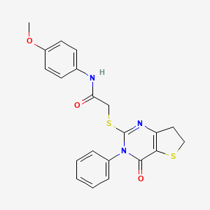 N-(4-methoxyphenyl)-2-[(4-oxo-3-phenyl-6,7-dihydrothieno[3,2-d]pyrimidin-2-yl)sulfanyl]acetamide