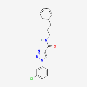 N-(3-chloro-4-fluorophenyl)-3-[6-(2-methoxyphenoxy)pyrimidin-4-yl]benzamide