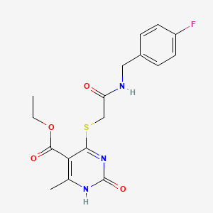 ethyl 4-[2-[(4-fluorophenyl)methylamino]-2-oxoethyl]sulfanyl-6-methyl-2-oxo-1H-pyrimidine-5-carboxylate