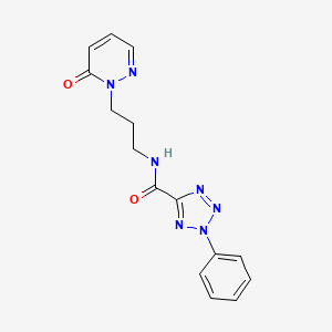 molecular formula C15H15N7O2 B2478717 N-(3-(6-oxopyridazin-1(6H)-yl)propyl)-2-phenyl-2H-tetrazole-5-carboxamide CAS No. 1396877-16-9