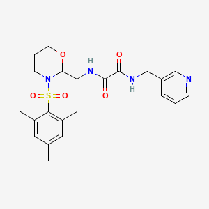 N1-((3-(mesitylsulfonyl)-1,3-oxazinan-2-yl)methyl)-N2-(pyridin-3-ylmethyl)oxalamide