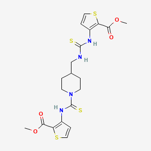 molecular formula C20H24N4O4S4 B2478802 METHYL 3-({[(1-{[2-(METHOXYCARBONYL)THIOPHEN-3-YL]CARBAMOTHIOYL}PIPERIDIN-4-YL)METHYL]CARBAMOTHIOYL}AMINO)THIOPHENE-2-CARBOXYLATE CAS No. 892277-32-6