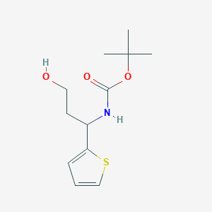 tert-butyl N-[3-hydroxy-1-(thiophen-2-yl)propyl]carbamate