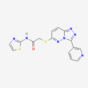 2-((3-(pyridin-3-yl)-[1,2,4]triazolo[4,3-b]pyridazin-6-yl)thio)-N-(thiazol-2-yl)acetamide