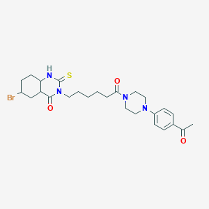 3-{6-[4-(4-Acetylphenyl)piperazin-1-yl]-6-oxohexyl}-6-bromo-2-sulfanylidene-1,2,3,4-tetrahydroquinazolin-4-one