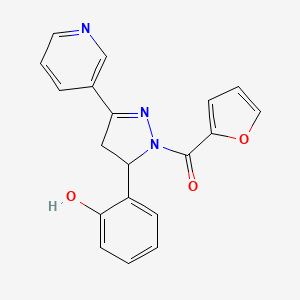 furan-2-yl(5-(2-hydroxyphenyl)-3-(pyridin-3-yl)-4,5-dihydro-1H-pyrazol-1-yl)methanone