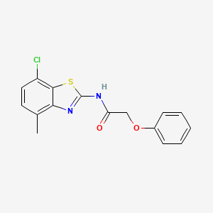 molecular formula C16H13ClN2O2S B2478821 N-(7-chloro-4-methyl-1,3-benzothiazol-2-yl)-2-phenoxyacetamide CAS No. 868368-59-6