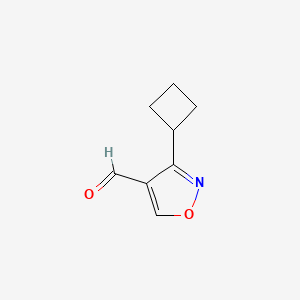 molecular formula C8H9NO2 B2478826 3-Cyclobutyl-1,2-oxazole-4-carbaldehyde CAS No. 2230803-83-3