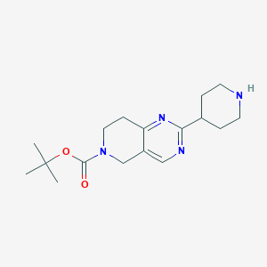 molecular formula C17H26N4O2 B2478833 Tert-butyl 2-piperidin-4-yl-7,8-dihydro-5H-pyrido[4,3-d]pyrimidine-6-carboxylate CAS No. 2377035-74-8
