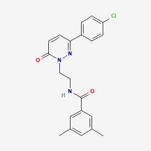 molecular formula C21H20ClN3O2 B2478842 N-{2-[3-(4-chlorophenyl)-6-oxo-1,6-dihydropyridazin-1-yl]ethyl}-3,5-dimethylbenzamide CAS No. 921851-97-0