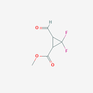 molecular formula C6H6F2O3 B2478844 Methyl 2,2-difluoro-3-formylcyclopropane-1-carboxylate CAS No. 1803598-13-1