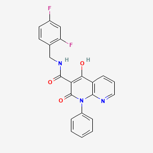 molecular formula C22H15F2N3O3 B2478914 N-[(2,4-difluorophenyl)methyl]-4-hydroxy-2-oxo-1-phenyl-1,2-dihydro-1,8-naphthyridine-3-carboxamide CAS No. 1251612-03-9
