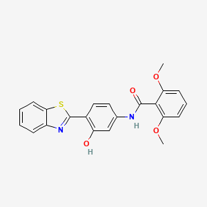 molecular formula C22H18N2O4S B2478929 N-[4-(1,3-benzothiazol-2-yl)-3-hydroxyphenyl]-2,6-dimethoxybenzamide CAS No. 476324-51-3