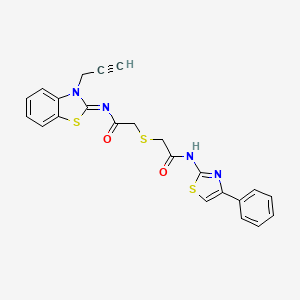 (Z)-2-((2-oxo-2-((3-(prop-2-yn-1-yl)benzo[d]thiazol-2(3H)-ylidene)amino)ethyl)thio)-N-(4-phenylthiazol-2-yl)acetamide