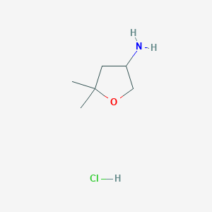 molecular formula C6H14ClNO B2478934 5,5-Dimethyloxolan-3-amine hydrochloride CAS No. 2137573-49-8