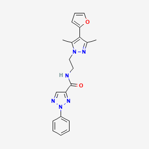 N-(2-(4-(furan-2-yl)-3,5-dimethyl-1H-pyrazol-1-yl)ethyl)-2-phenyl-2H-1,2,3-triazole-4-carboxamide