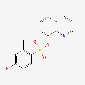 molecular formula C16H12FNO3S B2478970 Quinolin-8-yl 4-fluoro-2-methylbenzenesulfonate CAS No. 825611-14-1