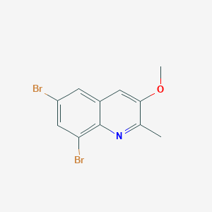 molecular formula C11H9Br2NO B2478972 6,8-Dibromo-3-methoxy-2-methylquinoline CAS No. 861210-76-6