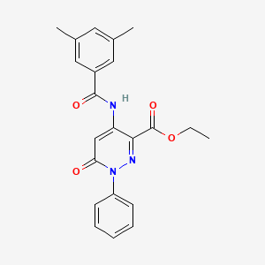 molecular formula C22H21N3O4 B2478983 Ethyl 4-(3,5-dimethylbenzamido)-6-oxo-1-phenyl-1,6-dihydropyridazine-3-carboxylate CAS No. 941915-48-6