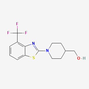 molecular formula C14H15F3N2OS B2478989 {1-[4-(Trifluoromethyl)-1,3-benzothiazol-2-yl]piperidin-4-yl}methanol CAS No. 2415464-48-9