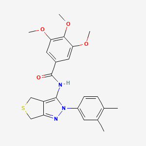 molecular formula C23H25N3O4S B2479073 N-[2-(3,4-dimethylphenyl)-2H,4H,6H-thieno[3,4-c]pyrazol-3-yl]-3,4,5-trimethoxybenzamide CAS No. 681269-52-3