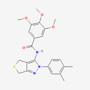 B2479073 N-[2-(3,4-dimethylphenyl)-4,6-dihydrothieno[3,4-c]pyrazol-3-yl]-3,4,5-trimethoxybenzamide CAS No. 681269-52-3