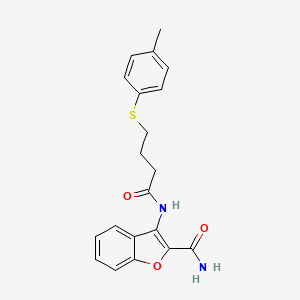 3-(4-(p-Tolylthio)butanamido)benzofuran-2-carboxamide