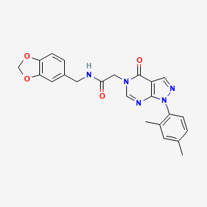 molecular formula C23H21N5O4 B2479111 N-(benzo[d][1,3]dioxol-5-ylmethyl)-2-(1-(2,4-dimethylphenyl)-4-oxo-1H-pyrazolo[3,4-d]pyrimidin-5(4H)-yl)acetamide CAS No. 895001-58-8