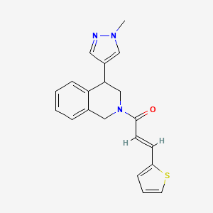 (E)-1-(4-(1-methyl-1H-pyrazol-4-yl)-3,4-dihydroisoquinolin-2(1H)-yl)-3-(thiophen-2-yl)prop-2-en-1-one