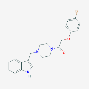 molecular formula C21H22BrN3O2 B247912 2-(4-bromophenoxy)-1-[4-(1H-indol-3-ylmethyl)piperazin-1-yl]ethanone 