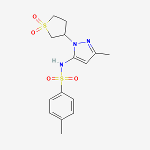 N-(1-(1,1-dioxidotetrahydrothiophen-3-yl)-3-methyl-1H-pyrazol-5-yl)-4-methylbenzenesulfonamide