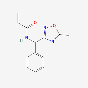 molecular formula C13H13N3O2 B2479175 N-[(5-Methyl-1,2,4-oxadiazol-3-yl)-phenylmethyl]prop-2-enamide CAS No. 2361657-90-9