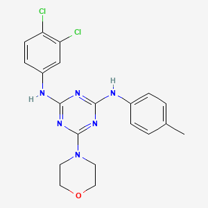 molecular formula C20H20Cl2N6O B2479176 N2-(3,4-dichlorophenyl)-6-morpholino-N4-(p-tolyl)-1,3,5-triazine-2,4-diamine CAS No. 898622-79-2