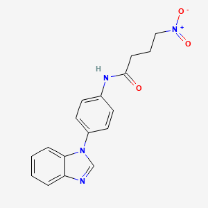 molecular formula C17H16N4O3 B2479181 N-[4-(Benzimidazol-1-yl)phenyl]-4-nitrobutanamide CAS No. 2411193-66-1