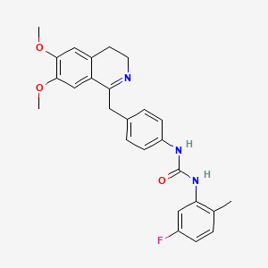 molecular formula C26H26FN3O3 B2479184 1-{4-[(6,7-dimethoxy-3,4-dihydroisoquinolin-1-yl)methyl]phenyl}-3-(5-fluoro-2-methylphenyl)urea CAS No. 1022256-59-2