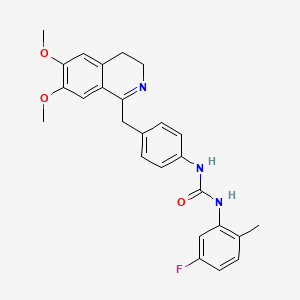 1-[4-[(6,7-Dimethoxy-3,4-dihydroisoquinolin-1-yl)methyl]phenyl]-3-(5-fluoro-2-methylphenyl)urea